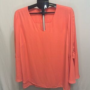 Westport coral split bell sleeves blouse
